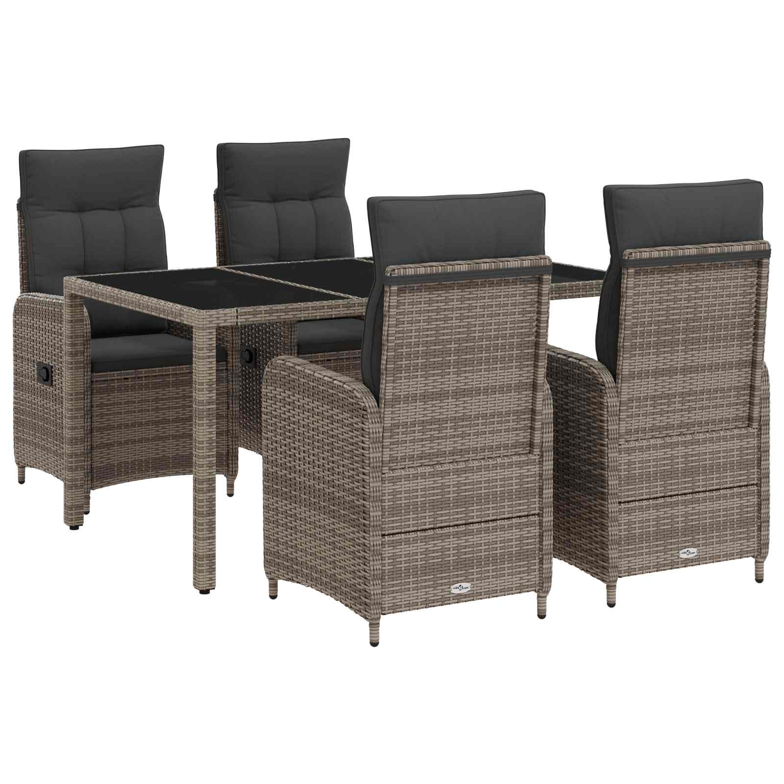 Outdoortisch-Set 5 pcs Hellgrau und Dunkelgrau 150 x 90 x 75 cm