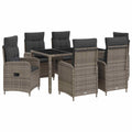 Outdoortisch-Set 7 pcs Hellgrau und Dunkelgrau 150 x 90 x 75 cm