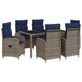 Outdoortisch-Set 7 pcs Poly-Rattan
