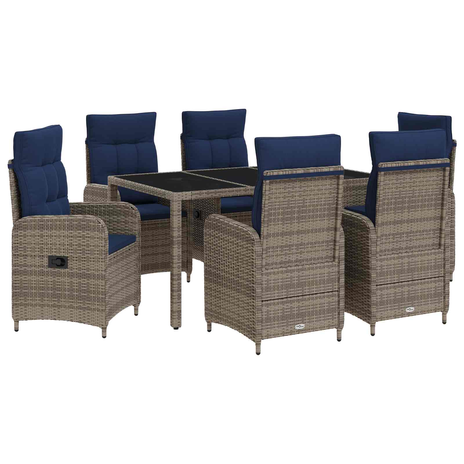 Outdoortisch-Set 7 pcs Poly-Rattan