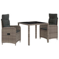 Outdoortisch-Set 3 pcs Hellgrau und Dunkelgrau 90 x 90 x 75 cm