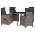 Outdoortisch-Set 5 pcs Hellgrau und Dunkelgrau 90 x 90 x 75 cm