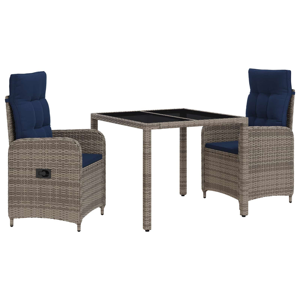 Outdoortisch-Set 3 pcs Poly-Rattan