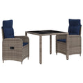 Outdoortisch-Set 3 pcs Poly-Rattan