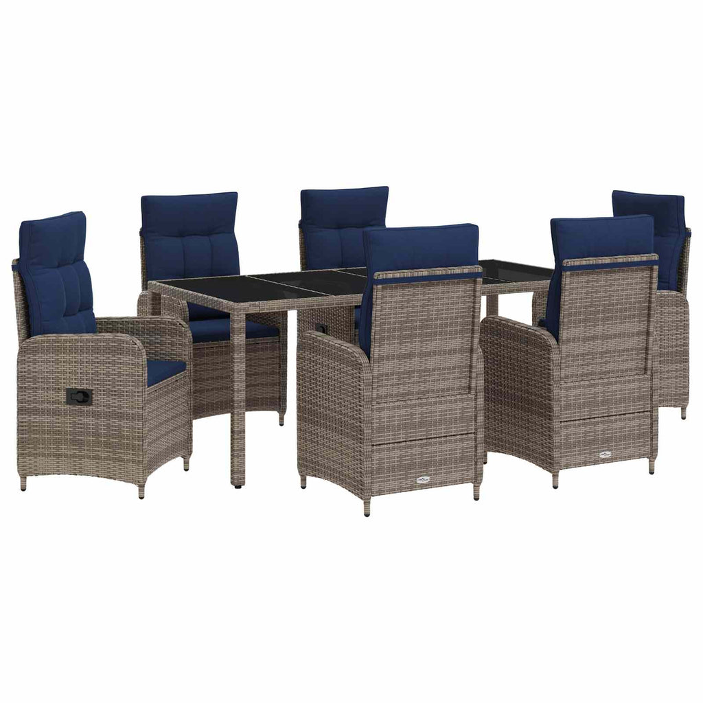 Outdoortisch-Set 7 pcs Poly-Rattan