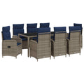 Outdoortisch-Set 9 pcs Poly-Rattan