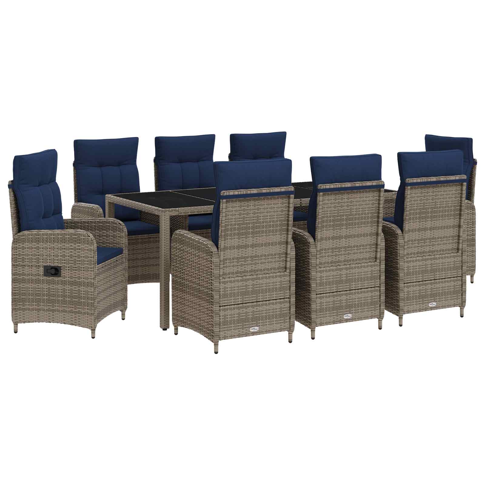 Outdoortisch-Set 9 pcs Poly-Rattan