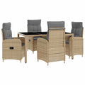 Outdoortisch-Set 5 pcs Beige und Hellgrau 150 x 90 x 75 cm