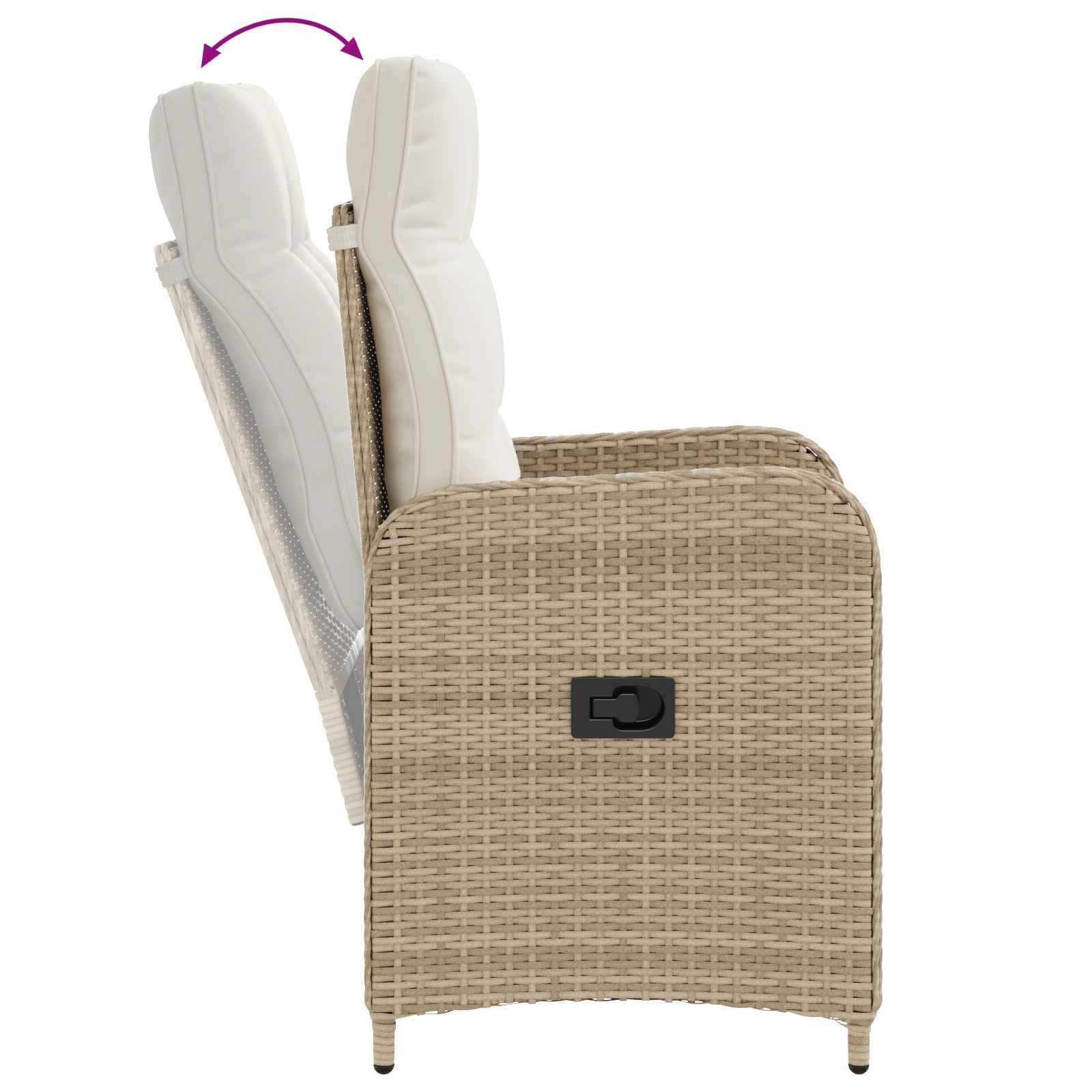 Outdoortisch-Set 5 pcs Beige und Cremeweiß 150 x 90 x 75 cm