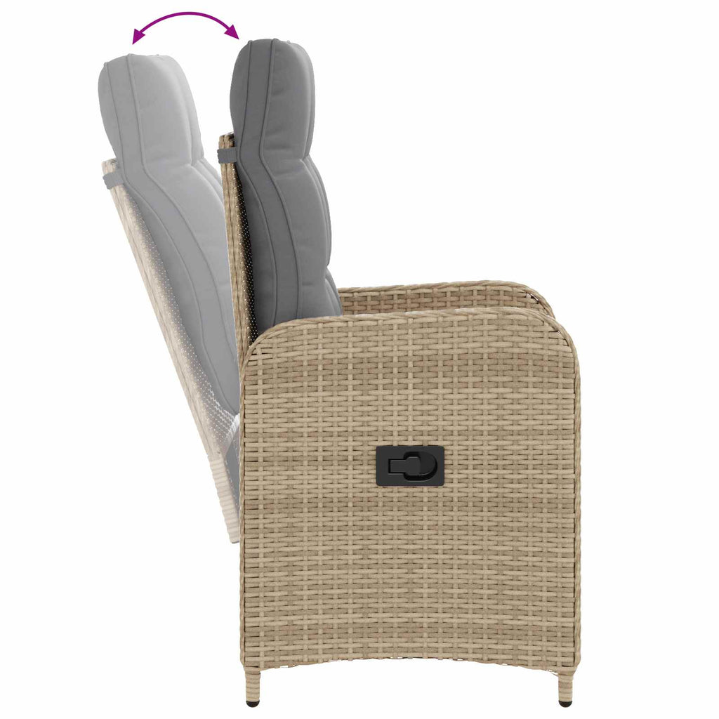 Outdoortisch-Set 9 pcs Beige und Hellgrau 190 x 90 x 75 cm