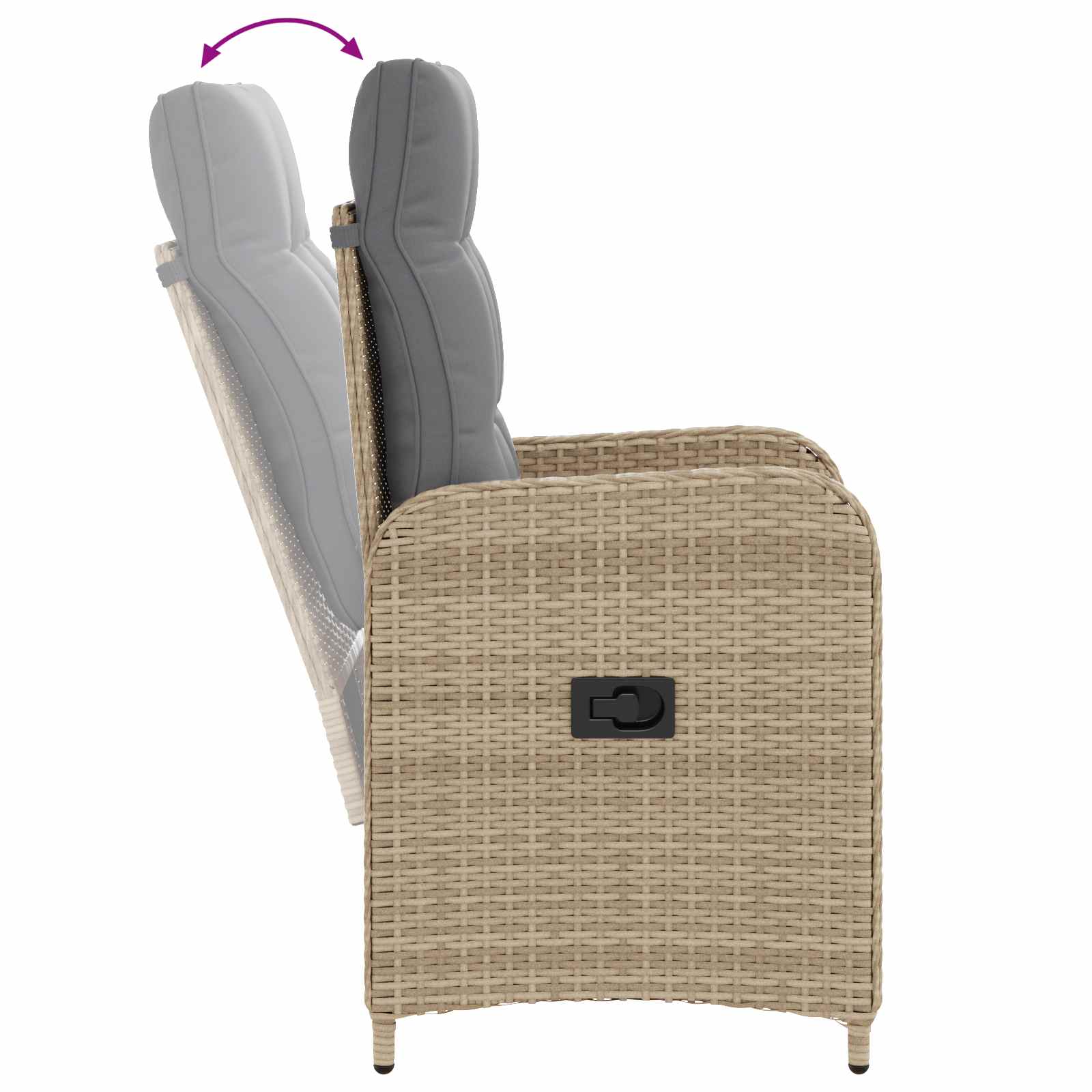 Outdoortisch-Set 9 pcs Beige und Hellgrau 190 x 90 x 75 cm