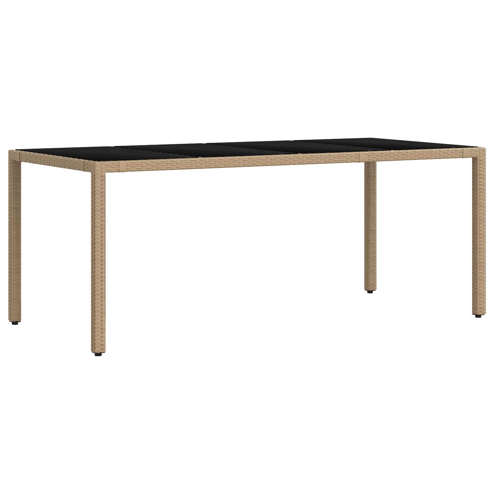 Outdoortisch-Set 9 pcs Beige und Cremeweiß 190 x 90 x 75 cm