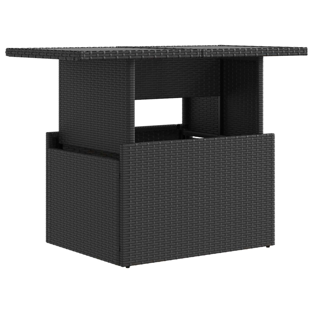 Outdoortisch-Set 3 pcs Schwarz Poly-Rattan