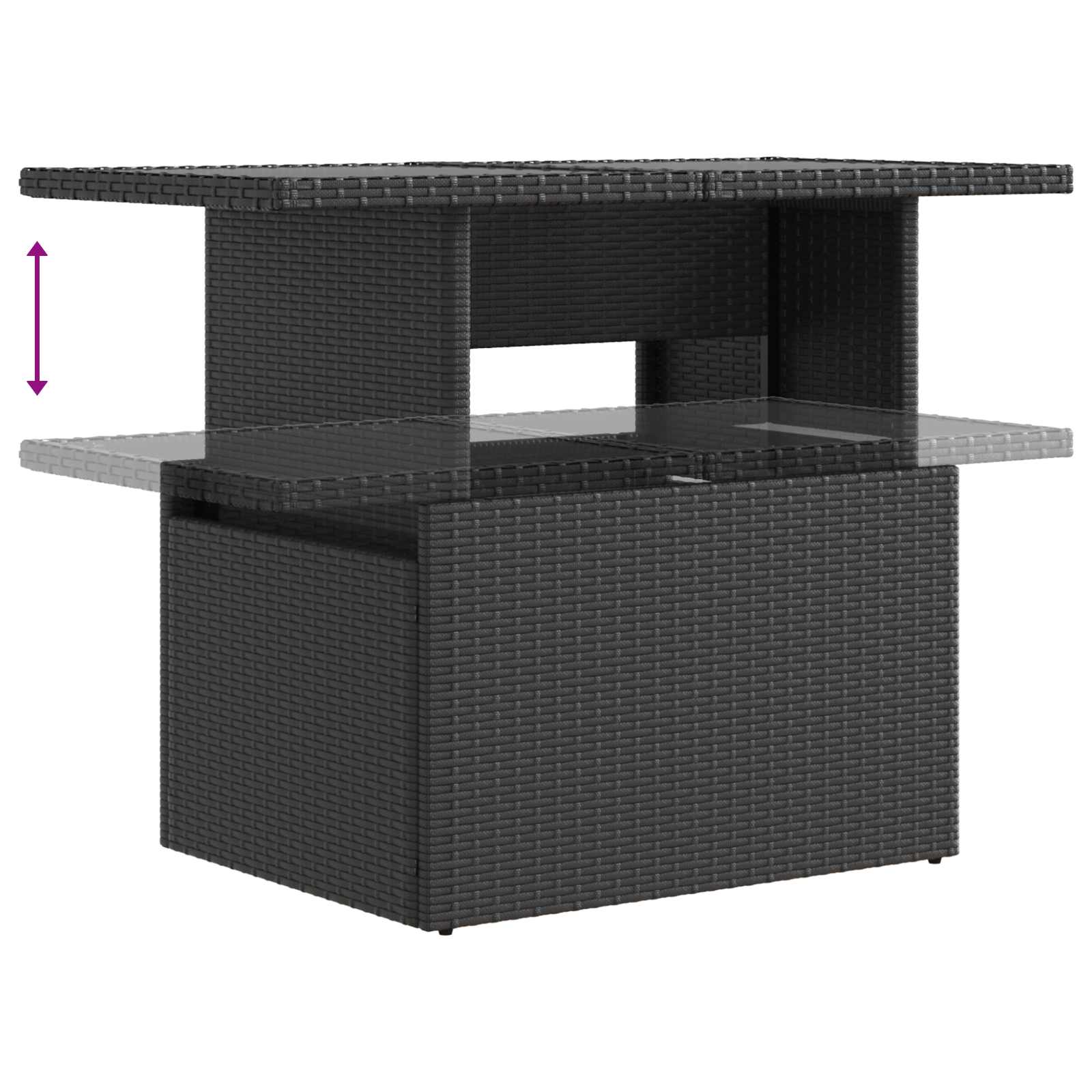 Outdoortisch-Set 3 pcs Schwarz Poly-Rattan