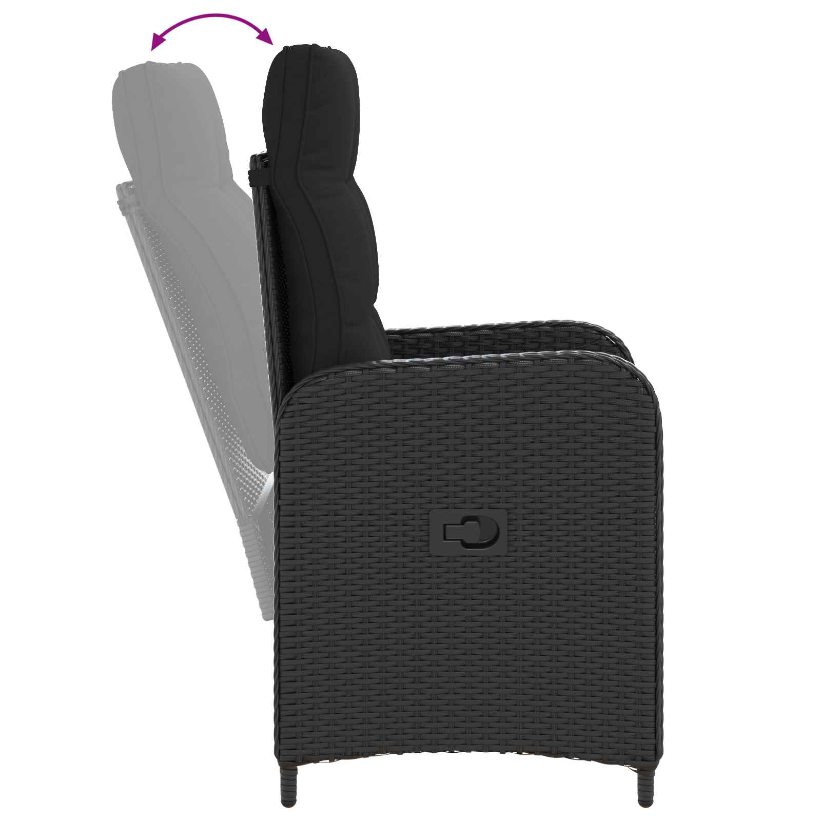 Outdoortisch-Set 3 pcs Schwarz Poly-Rattan
