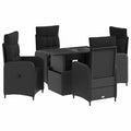 Outdoortisch-Set 5 pcs Schwarz Poly-Rattan