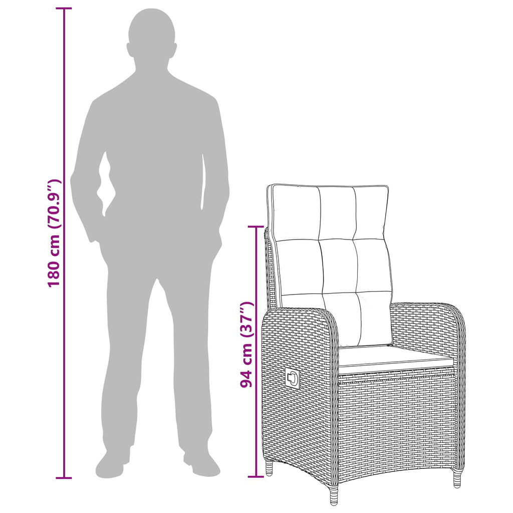 Outdoortisch-Set 5 pcs Schwarz Poly-Rattan