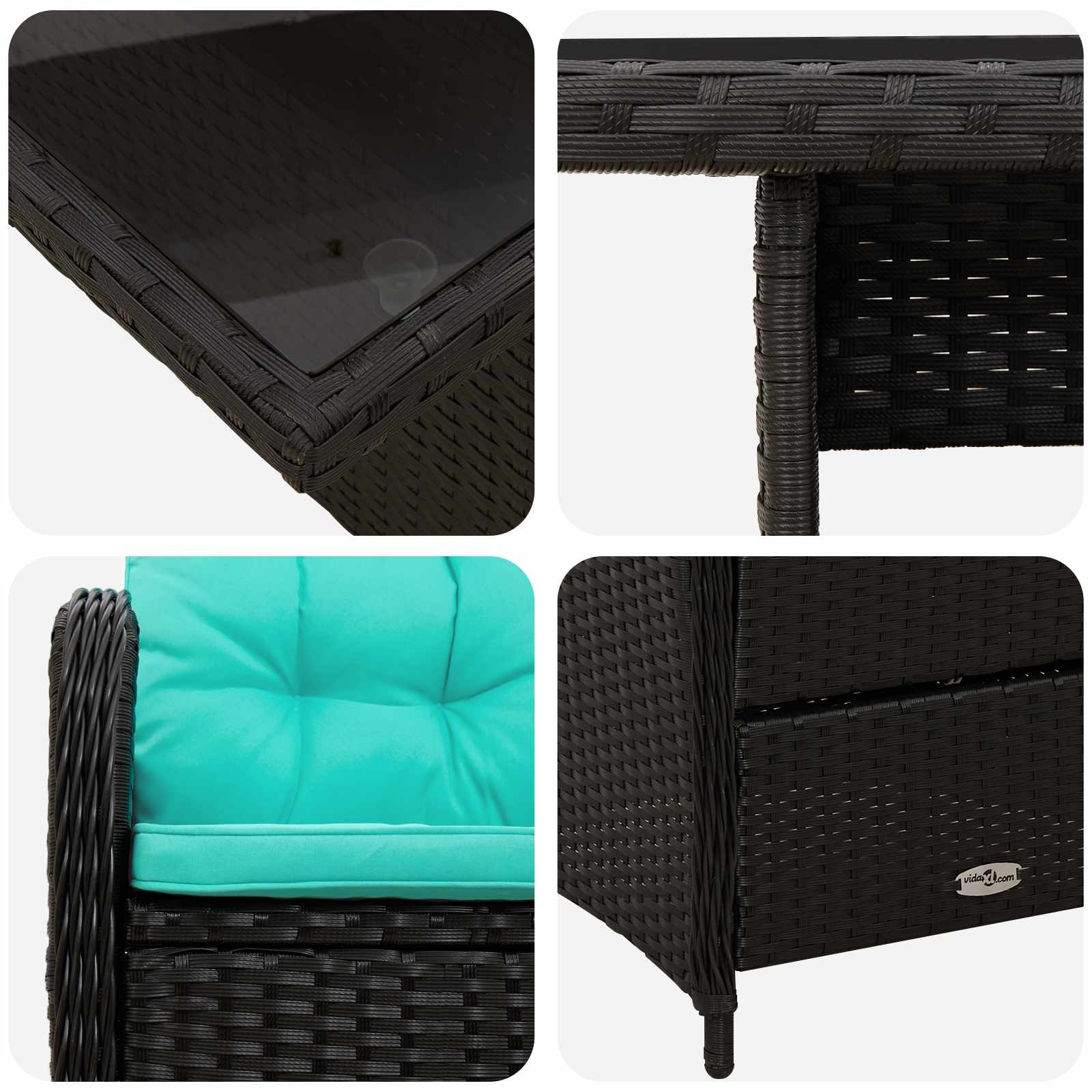 Outdoortisch-Set 5 pcs Poly-Rattan