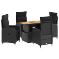 Outdoortisch-Set 5 pcs Schwarz