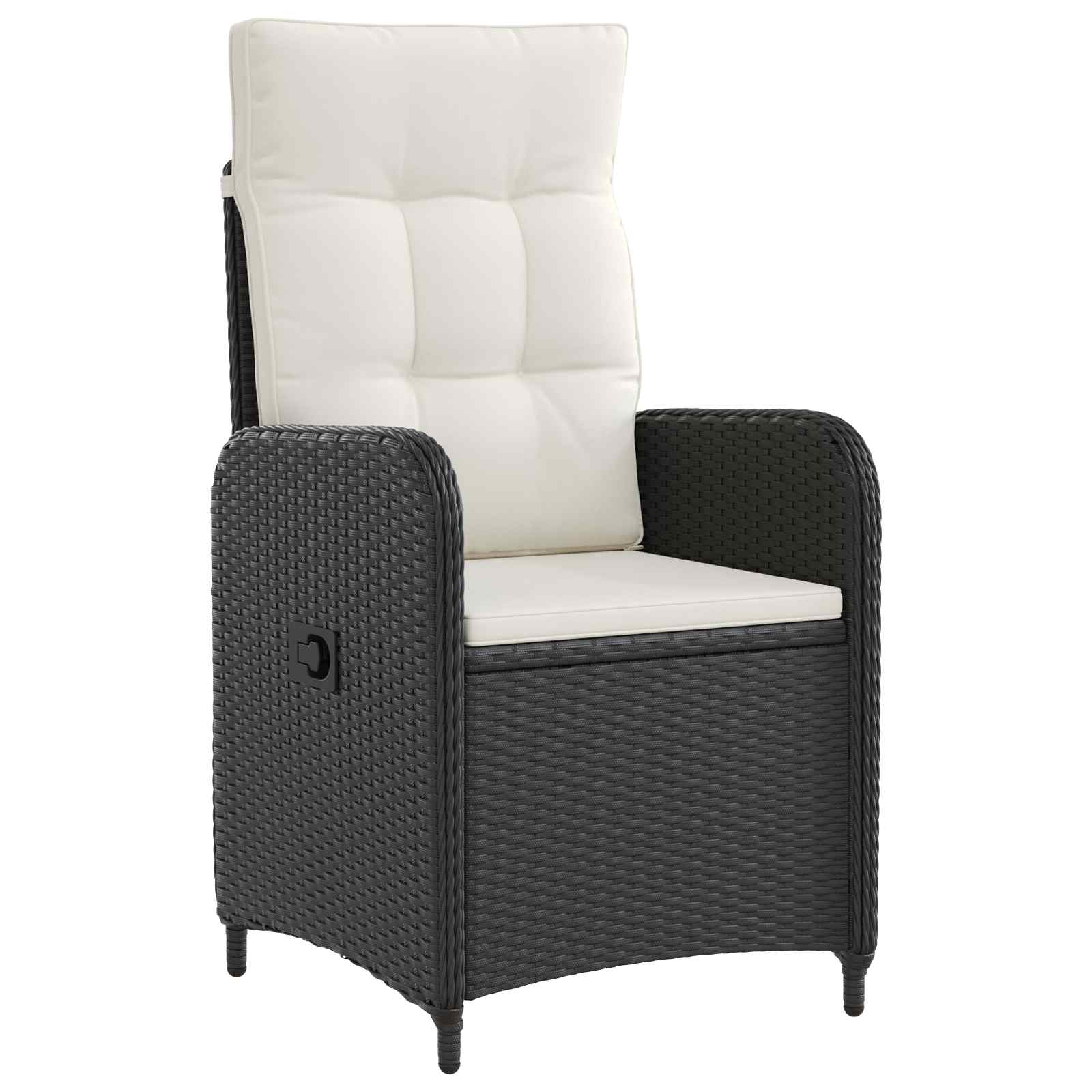 Outdoortisch-Set 5 pcs Schwarz und Cremeweiß