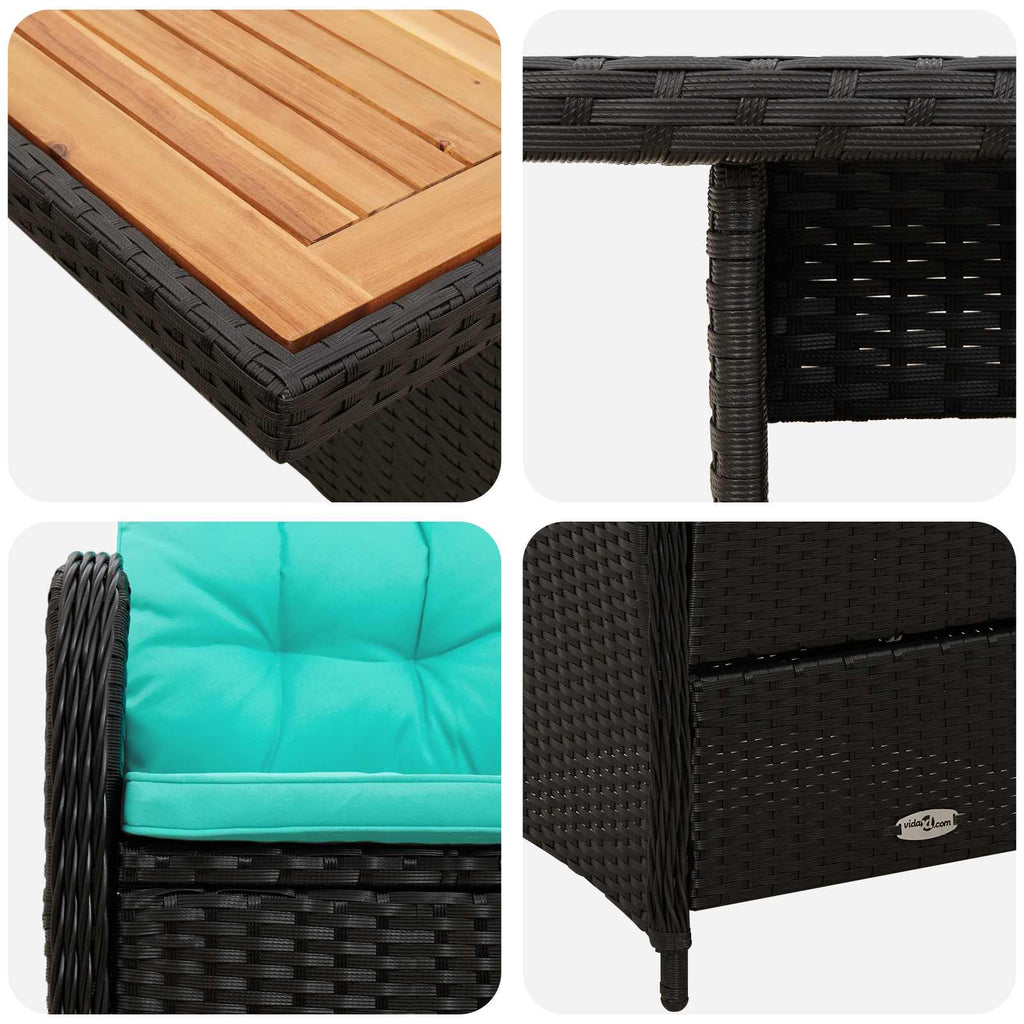 Outdoortisch-Set 5 pcs Poly-Rattan