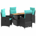Outdoortisch-Set 5 pcs Poly-Rattan