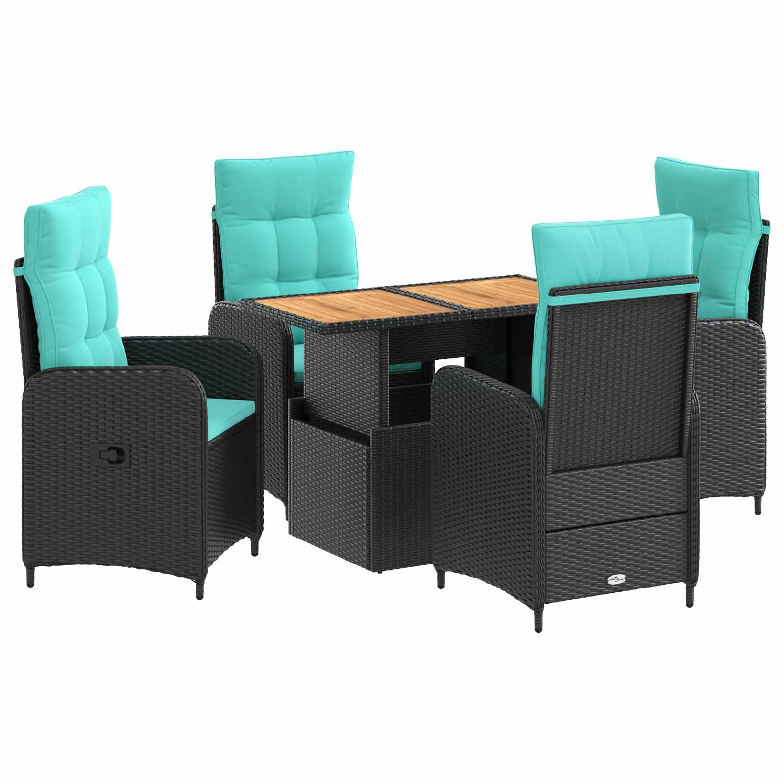 Outdoortisch-Set 5 pcs Poly-Rattan