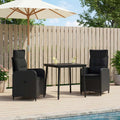 Sofa-Tischset mit Kissen mit Kissen 3 pcs Schwarz