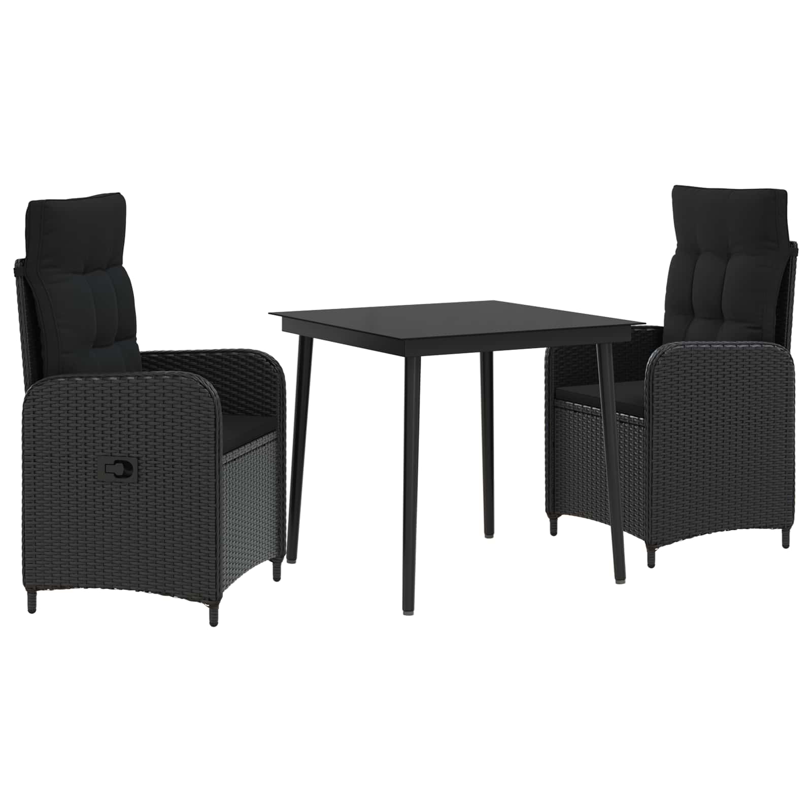 Sofa-Tischset mit Kissen mit Kissen 3 pcs Schwarz