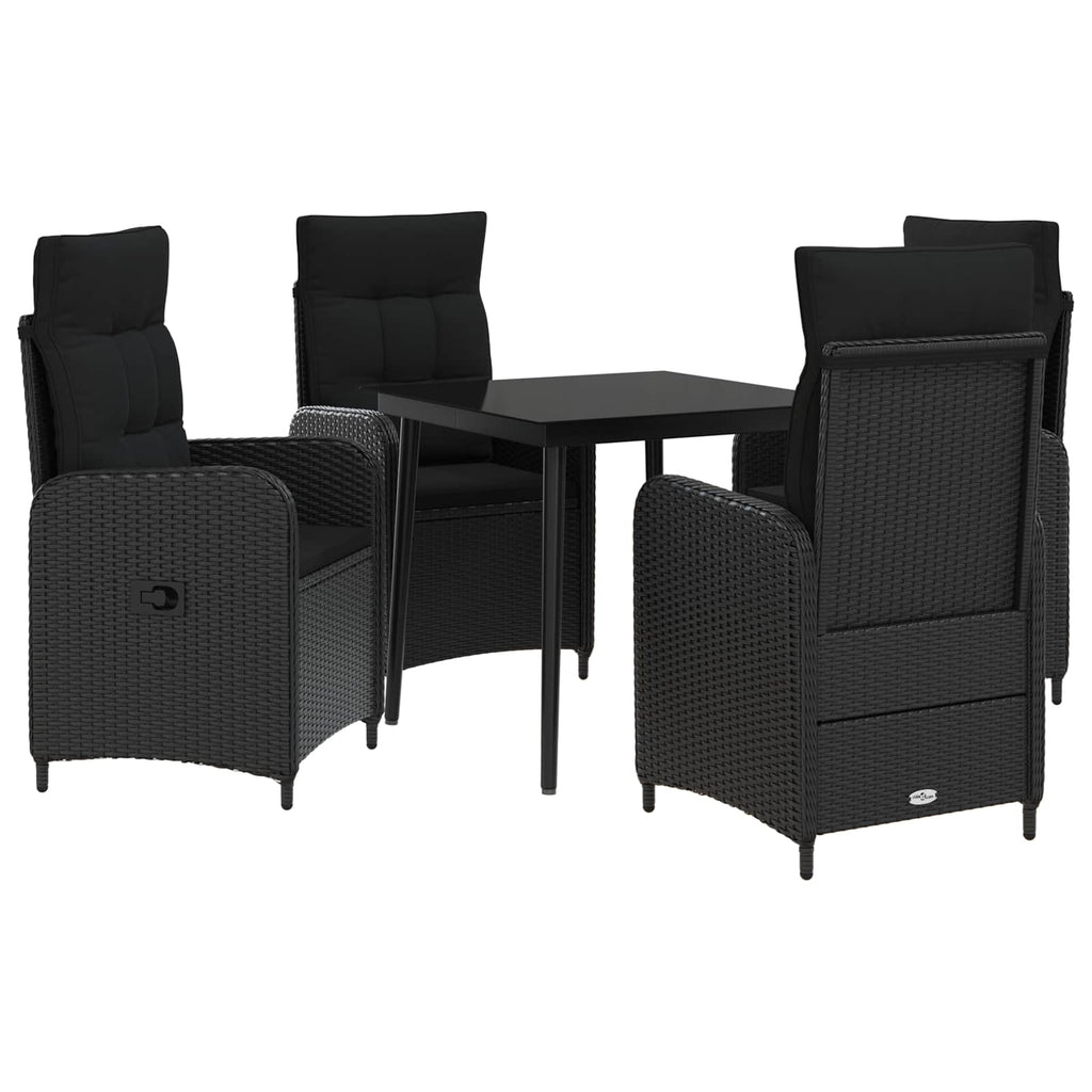 Sofa-Tischset mit Kissen mit Kissen 5 pcs Schwarz