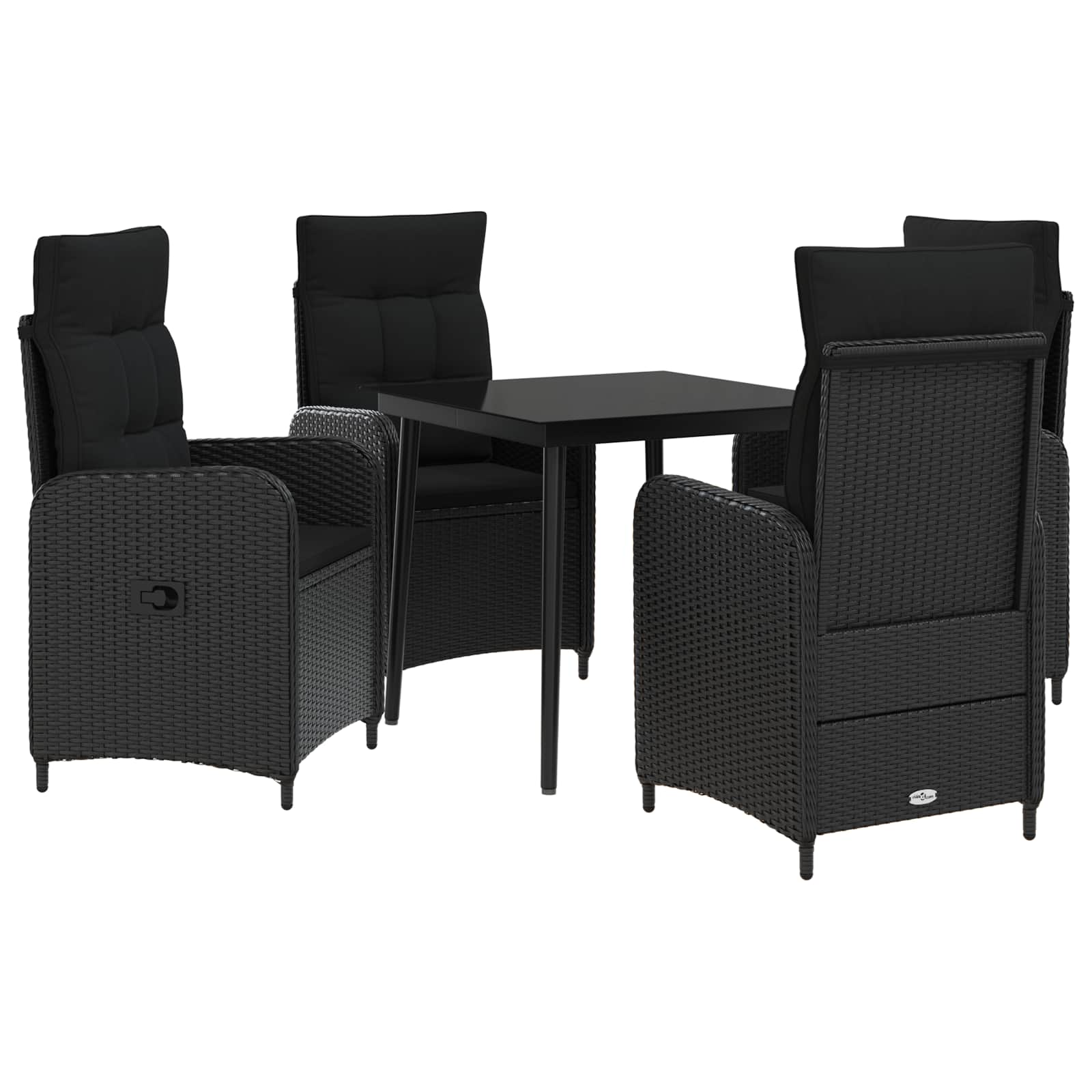 Sofa-Tischset mit Kissen mit Kissen 5 pcs Schwarz