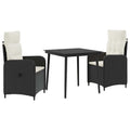 Sofa-Tischset mit Kissen mit Kissen 3 pcs Schwarz und Cremeweiß