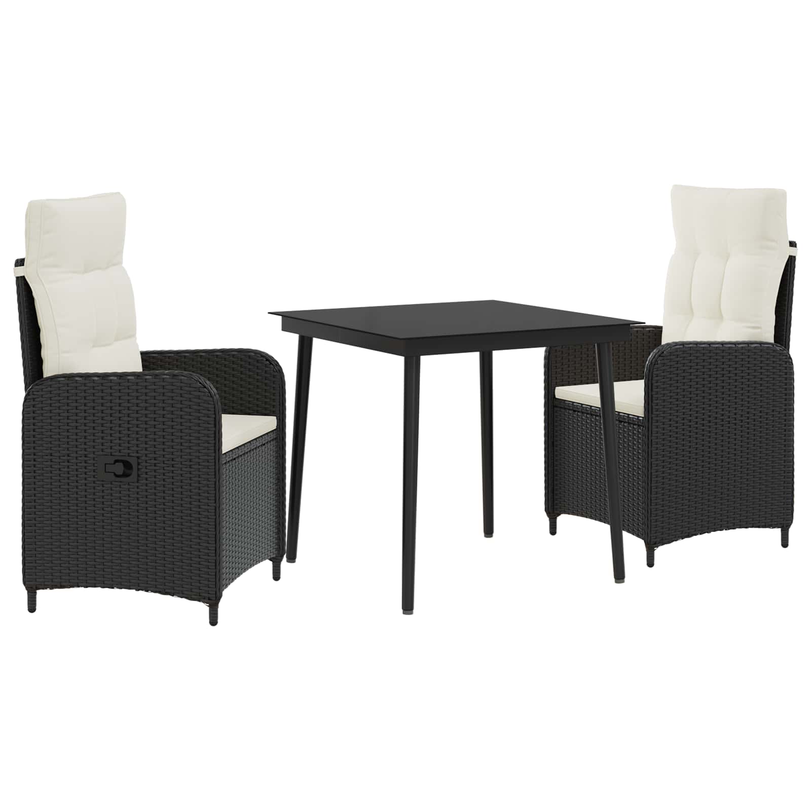 Sofa-Tischset mit Kissen mit Kissen 3 pcs Schwarz und Cremeweiß