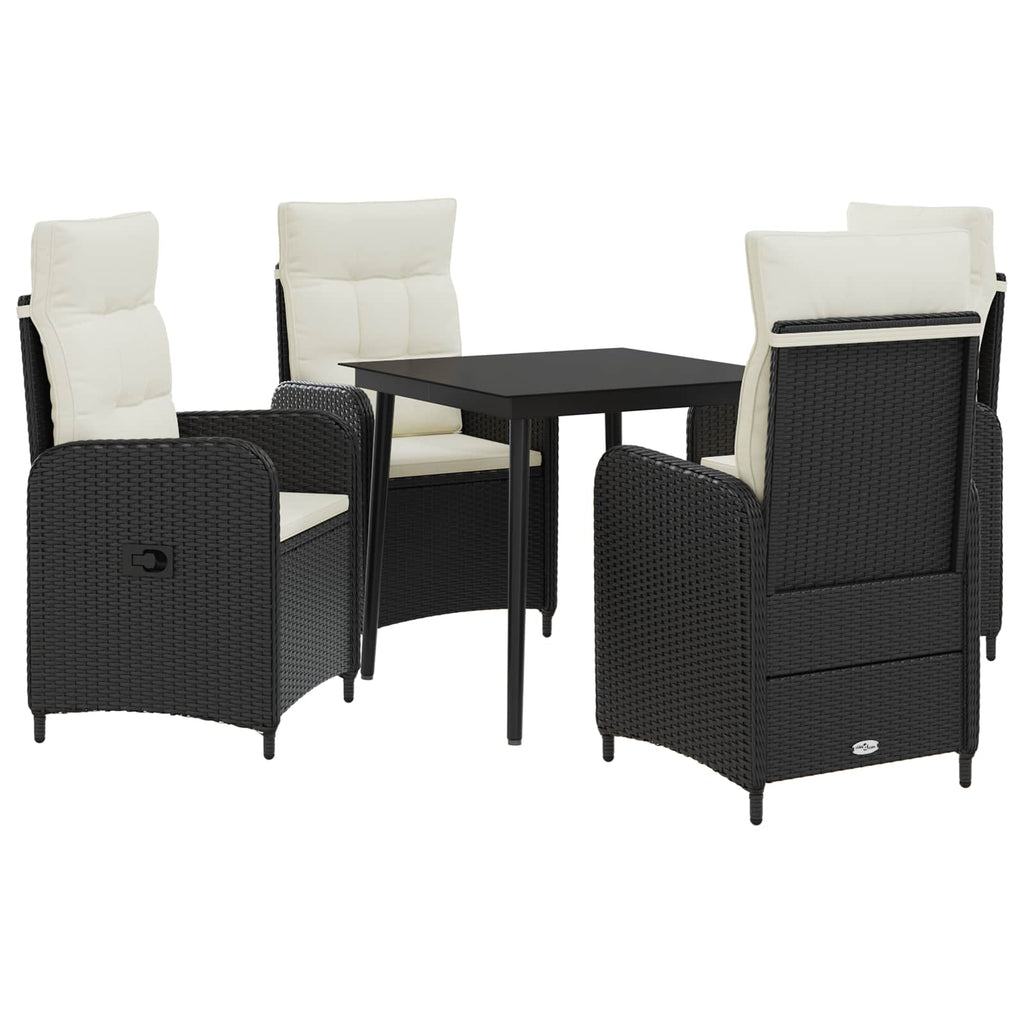 Sofa-Tischset mit Kissen mit Kissen 5 pcs Schwarz und Cremeweiß