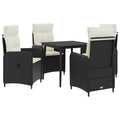 Sofa-Tischset mit Kissen mit Kissen 5 pcs Schwarz und Cremeweiß