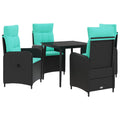Sofa-Tischset 5 pcs PE Rattan und pulverbeschichteter Stahl