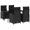 Sofa-Tischset mit Kissen mit Kissen 5 pcs Schwarz