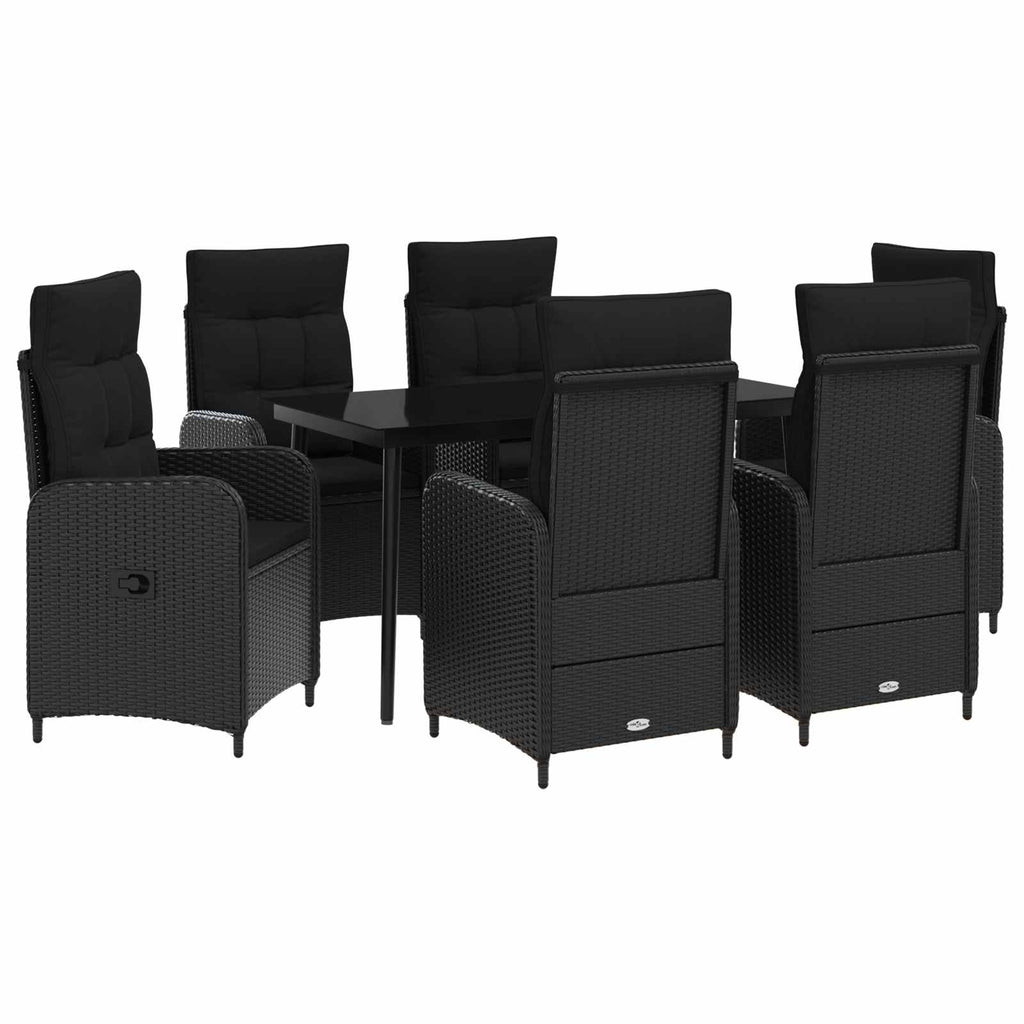 Sofa-Tischset mit Kissen mit Kissen 7 pcs Schwarz