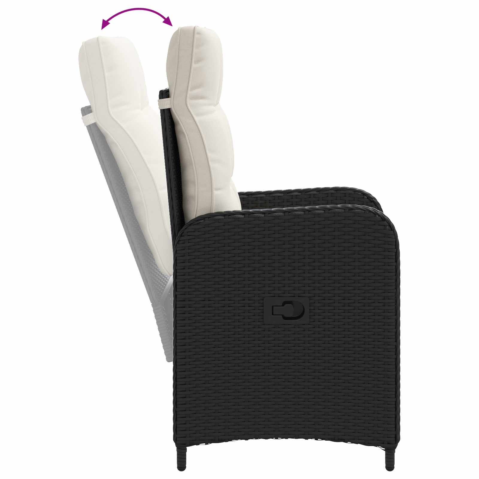 Sofa-Tischset mit Kissen mit Kissen 5 pcs Schwarz und Cremeweiß