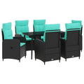 Sofa-Tischset 7 pcs PE Rattan und pulverbeschichteter Stahl