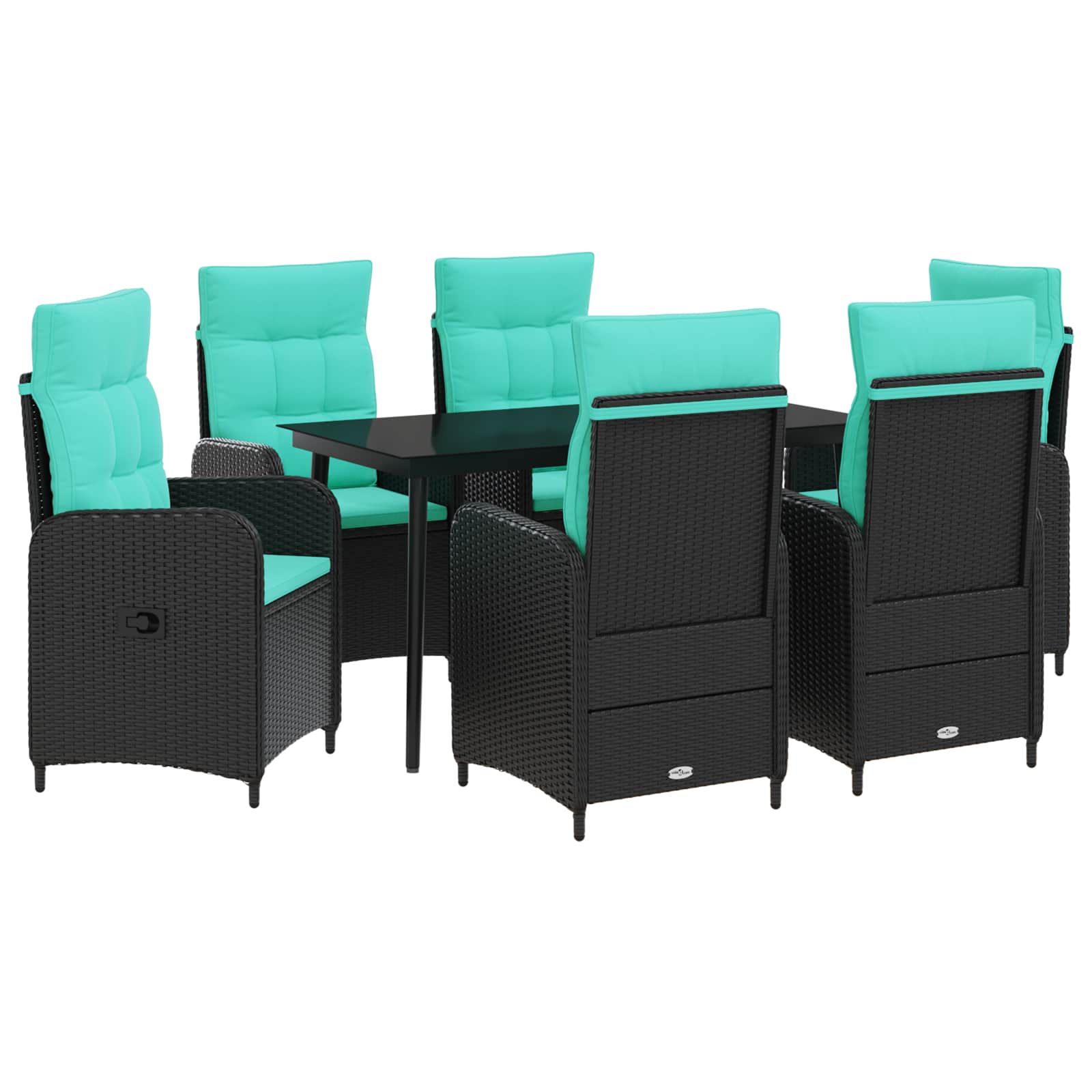 Sofa-Tischset 7 pcs PE Rattan und pulverbeschichteter Stahl