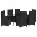 Sofa-Tischset 7 pcs PE Rattan und pulverbeschichteter Stahl