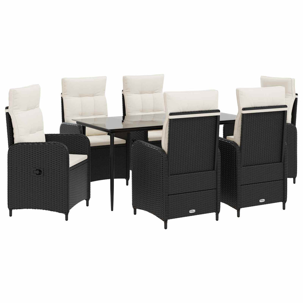 Sofa-Tischset 7 pcs PE Rattan und pulverbeschichteter Stahl