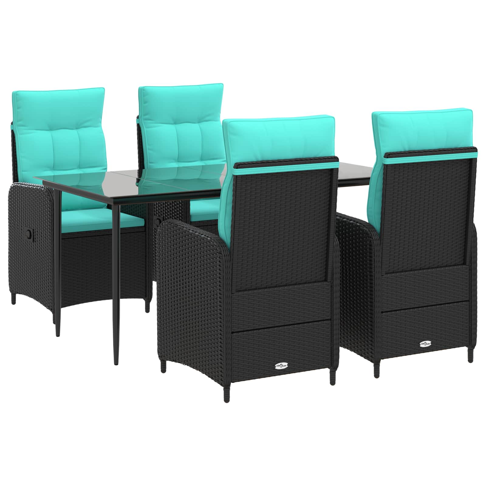 Sofa-Tischset 5 pcs PE Rattan und pulverbeschichteter Stahl