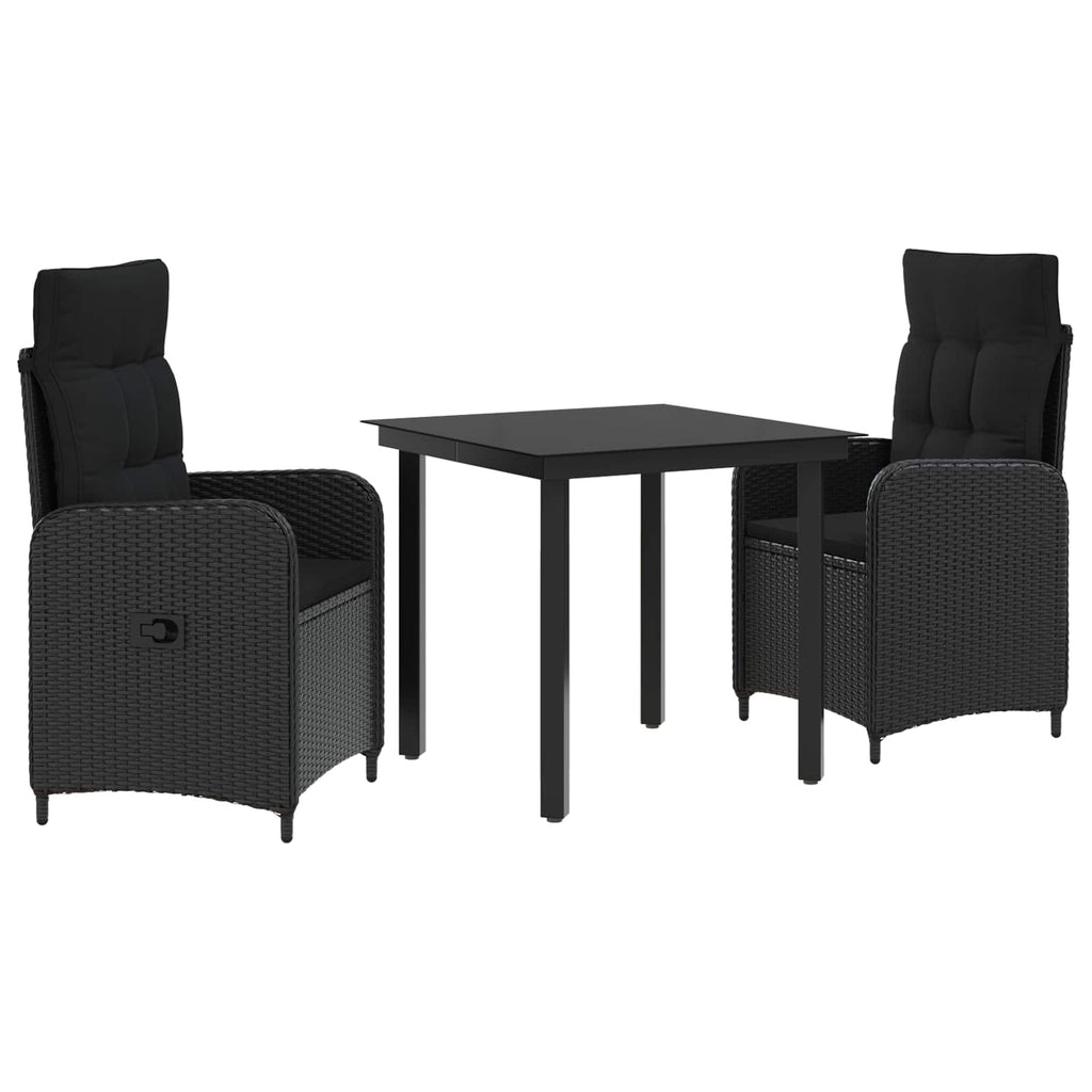 Sofa-Tischset mit Kissen mit Kissen 3 pcs Schwarz