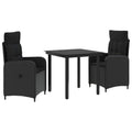 Sofa-Tischset mit Kissen mit Kissen 3 pcs Schwarz