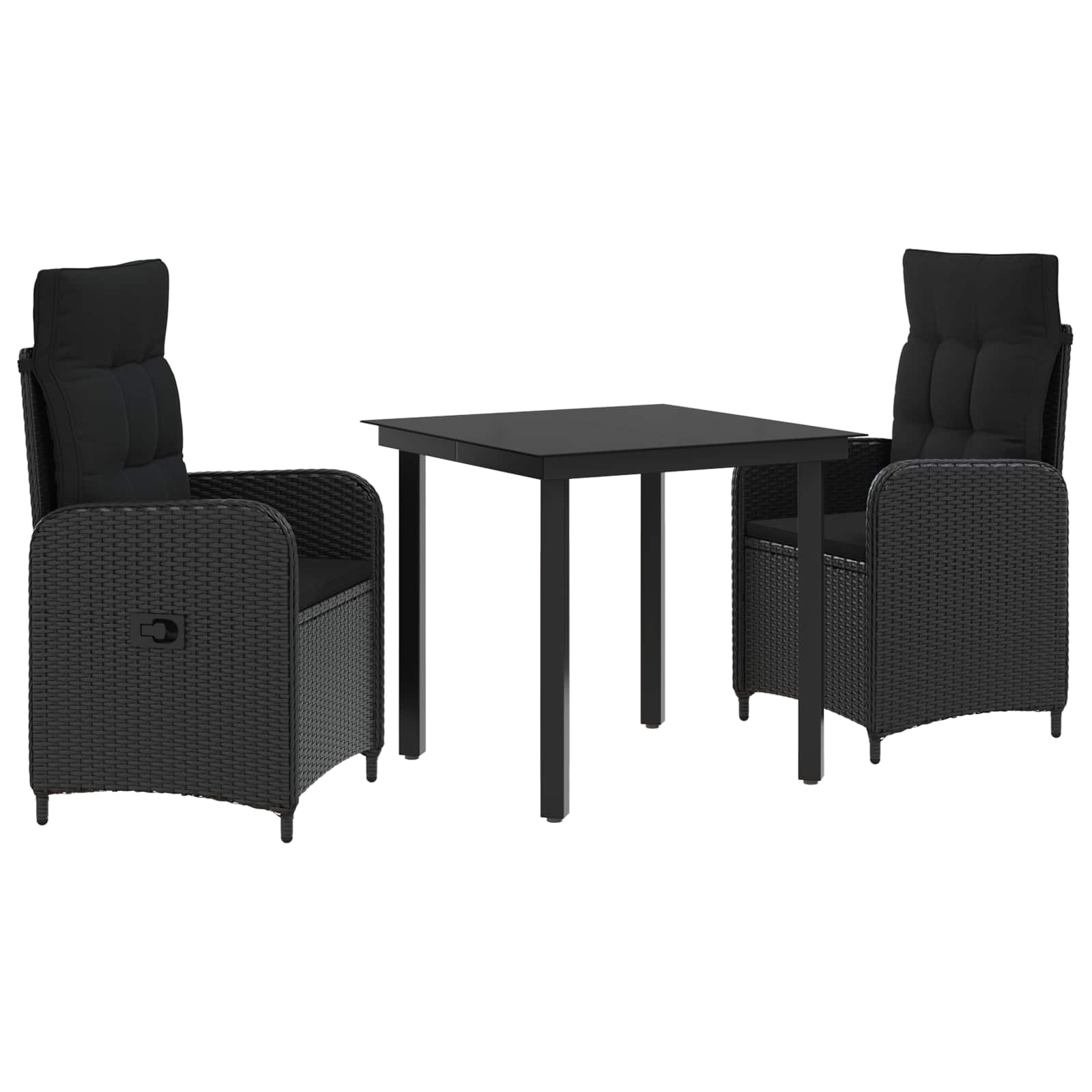 Sofa-Tischset mit Kissen mit Kissen 3 pcs Schwarz