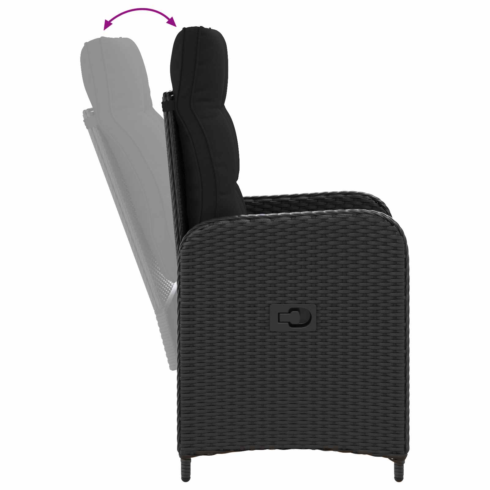 Sofa-Tischset mit Kissen mit Kissen 3 pcs Schwarz