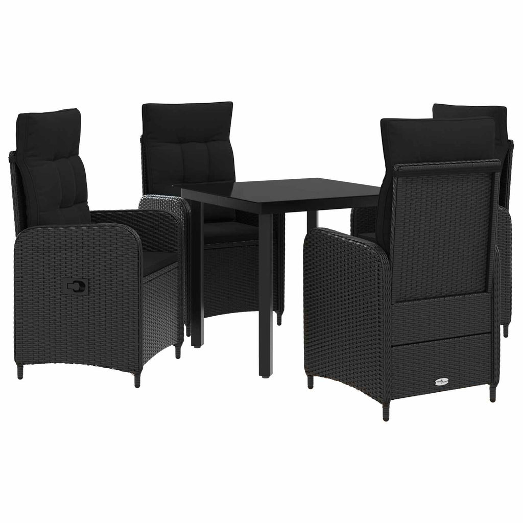 Sofa-Tischset mit Kissen mit Kissen 5 pcs Schwarz