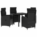 Sofa-Tischset mit Kissen mit Kissen 5 pcs Schwarz